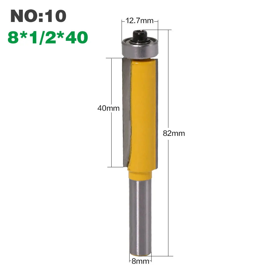 Шт. 1 шт. 8 "хвостовик флеш отделка фрезы для дерева удлиняется обрезные фрезы с подшипником Деревообработка Инструмент endmill