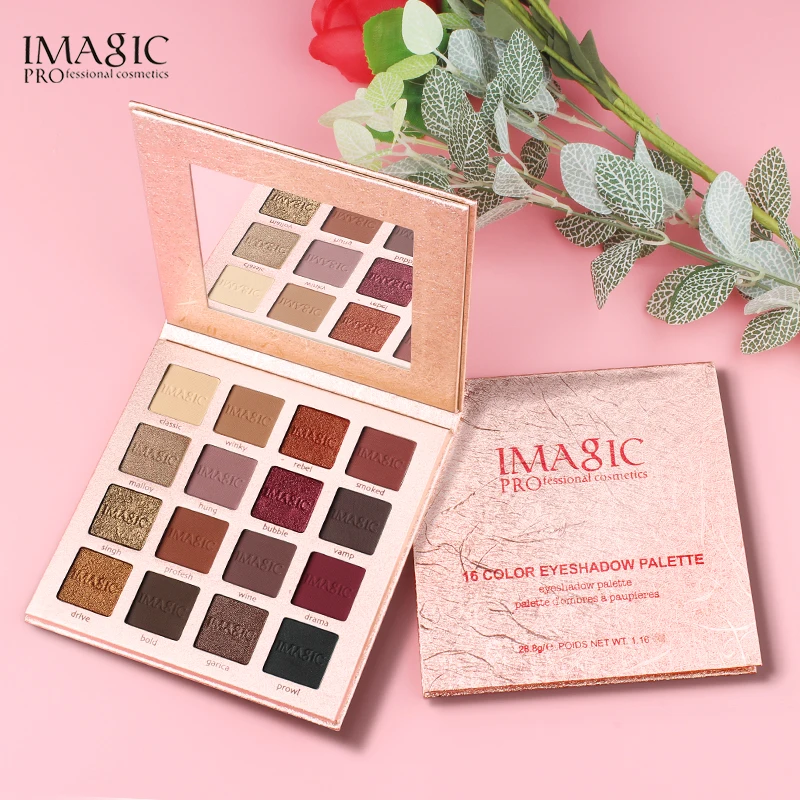 

IMAGIC eyeshadow palette Matte glitter Pigment 16 Color Eyeshadow Palette Makeup Waterproof lasting Palet Eye Shadow Powder