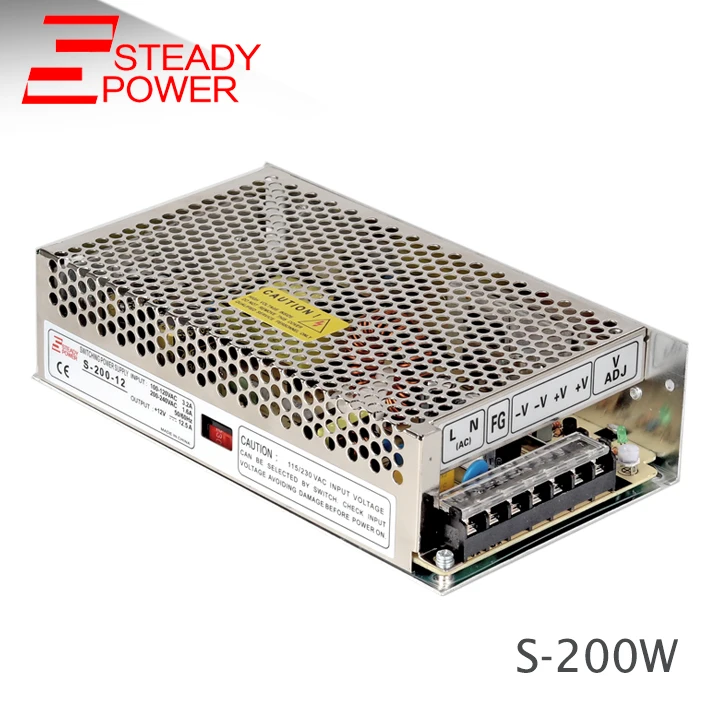 

free shipping / Stable DC voltage source 200W 12V 24V switching mode power supply 8A 16A DC power supply 200w