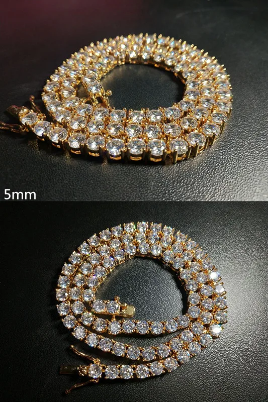 Online Uwin 3mm 4mm 5mm redondo cortado con hielo cúbico Zirconia cadena de enlace de tenis Hiphop calidad superior CZ caja cierre collar mujeres hombres joyería