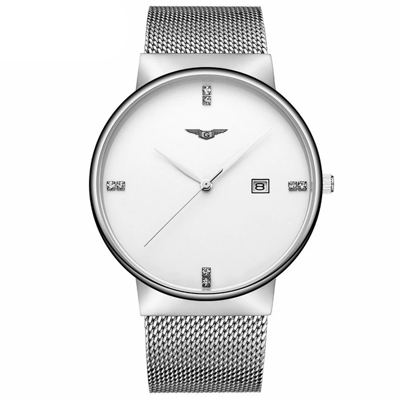 

GUANQIN GS19054 Luxury Brand Business Casual Black Stainless Steel Men Fashion Calendar Waterproof Wristwatch Montre Homme