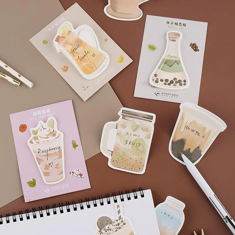 

1 Pcs Kawaii Dessert Ice Cream Fruit Milk Tea Paper Memo Pads Sticky Notes Notepad Scrapbooking Stickers Stationery Bookmark