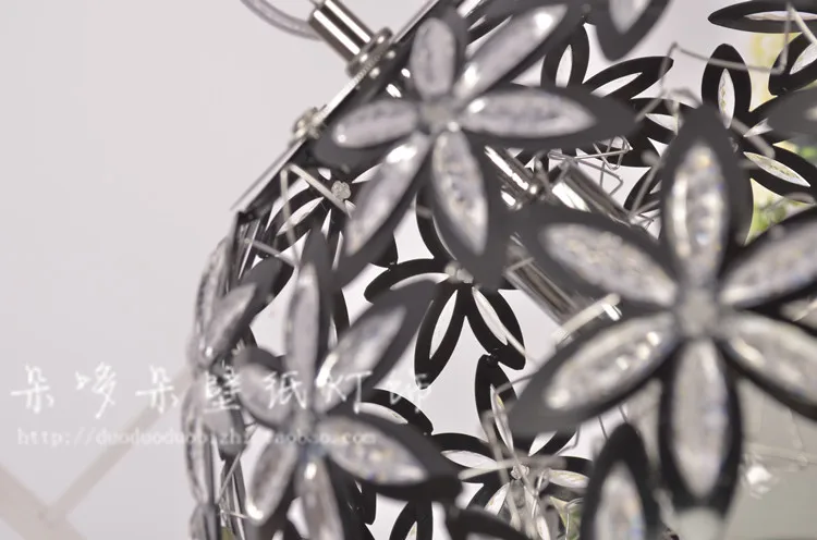Современная краткое подвесной светильник алюминиевая проволока цветы хрустальный шар персонализированные спальня лампа случайные
