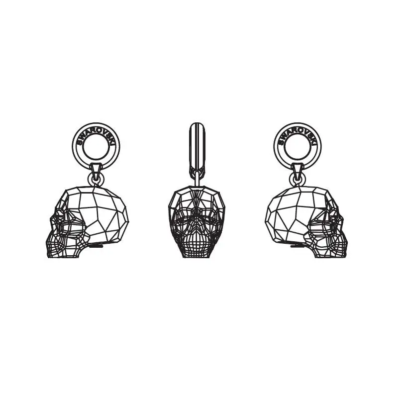 1 шт.) оригинальные кристаллы Swarovski 87008 BeCharmed Crystal Skull Charm(диаметр отверстия 4,5 мм) для сковородка "сделай сам" браслет