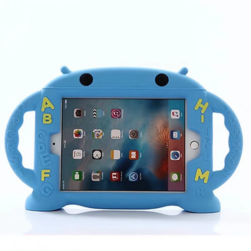 Чехол для IPad Mini 1/2/3/4 дети Безопасный противоударный чехол для планшета из медицинского силикона с рисунками для Ipad Mini 1 2 3 4 - Цвет: Синий