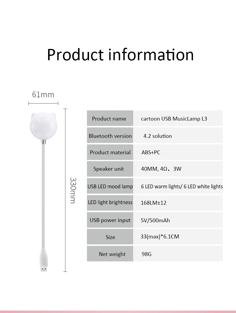 Makescc L3 портативный bluetooth динамик компактная изогнутая USB лампа Мультфильм светодиодный мини-динамик для беспроводного сабвуфера маленькие аудио контроллеры чипы ic