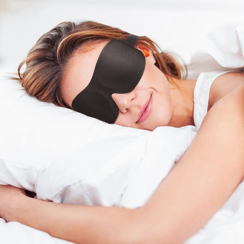 Черная однотонная маска для глаз, маска для сна, повязка на глаза, чехол для глаз, дорожный инструмент для отдыха и сна