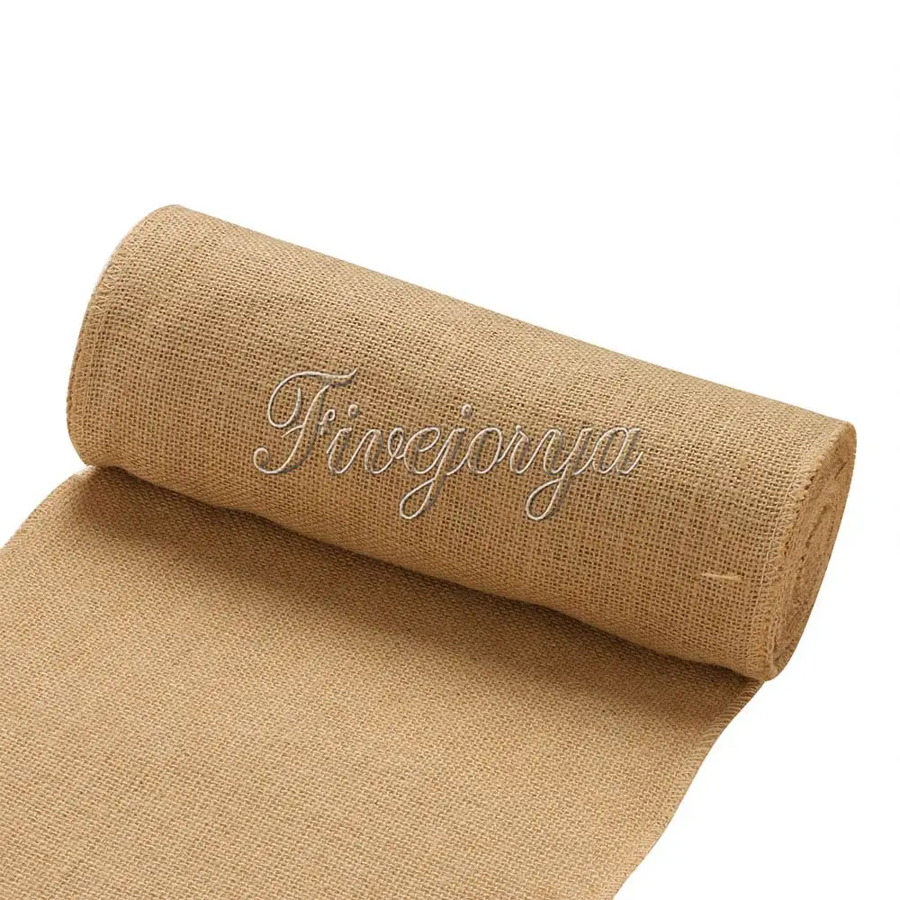 10 M * 30 سنتيمتر الخيش الرباط هسه الجدول عداء لفة خمر الجوت الزفاف حزب مأدبة المنزل الديكور