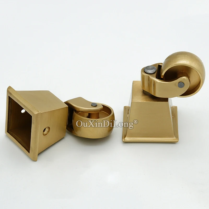 European Style 4PCS Heavy Duty Brass Furniture Casters Table Chair Sofa Furniture Mute Runners Rollers Universal Wheels 781Q