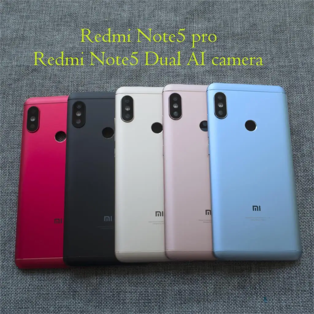 

Original New Rear Back Battery door Cover bezel Housing with camera lens for Redmi Note 5/pro /prime Dual camera AI 636 CPU