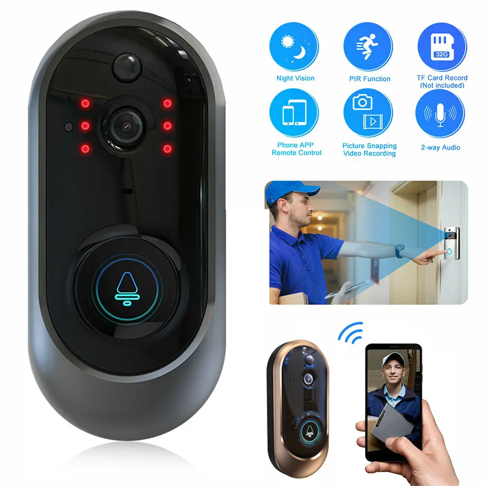 

Smart Video Doorbell Intercom 720P Video Call Door Bell FIR Alarm IR Night Vision IP Camera Smart Home Security Monitoring