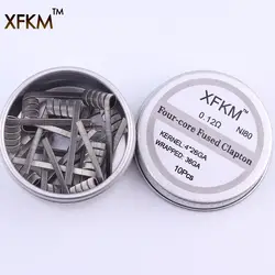 Новый xfkm NI80 высокой плотности Клэптон преднамотанные койлы предварительно подготовленный Койл для электронных сигарет RDA RTA РБА