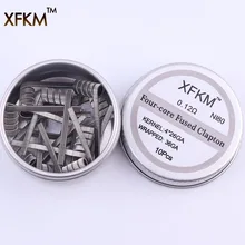 Bobinas de alta densidade xfkm ni80, bobinas pré-construídas para cigarro eletrônico rda atomizador rba mod fio de aquecimento