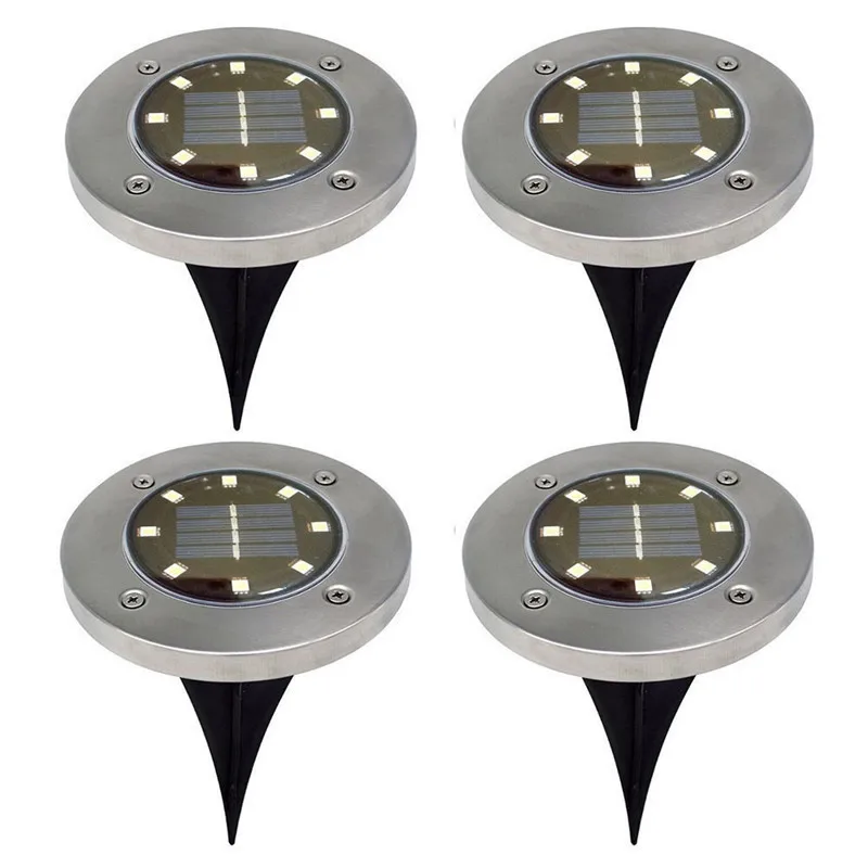 Lâmpada do Gramado Caminho de Chão em Aço Inoxidável à Prova Luz para Jardim ao ar Kohree Solar Subterrânea Enterrado Piso Livre d' Água Ip65 8 4pcs Led 12 Ao Ar Livre Caminho de Chão Em