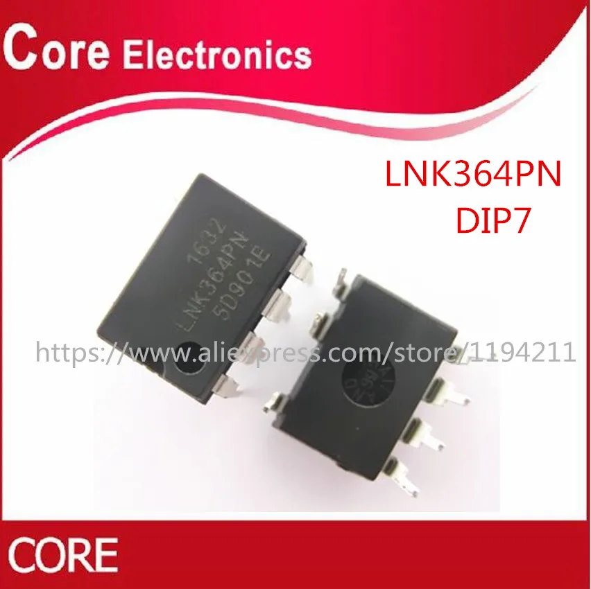 100 шт./лот LNK364PN DIP7 LNK364P DIP LNK364 364PN 7|Интегральные схемы| |