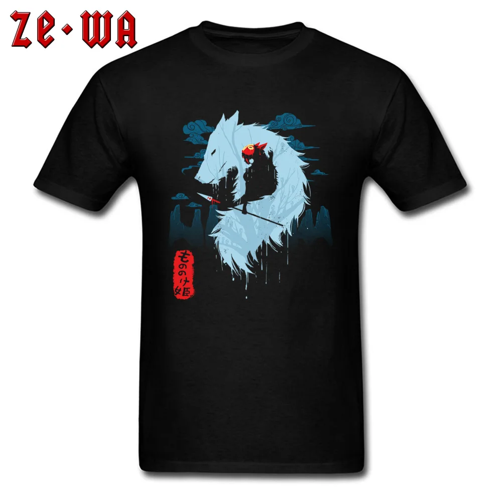 Tops Tees princess mononoke Tee Shirt Labor Day Brand New Printing Short Sleeve 100% Cotton Crew Neck Young T-shirts Printing princess mononoke black