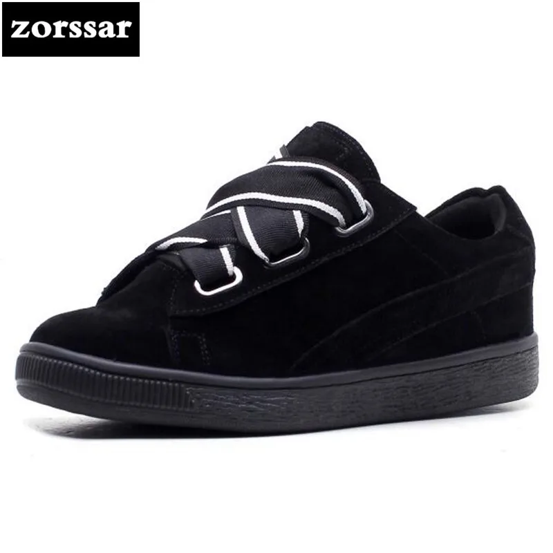 

{Zorssar} 2018 spring New Fashion Suede leather shoes Women flats Casual Shoes Comfortable Flat platform Female sneakers shoes
