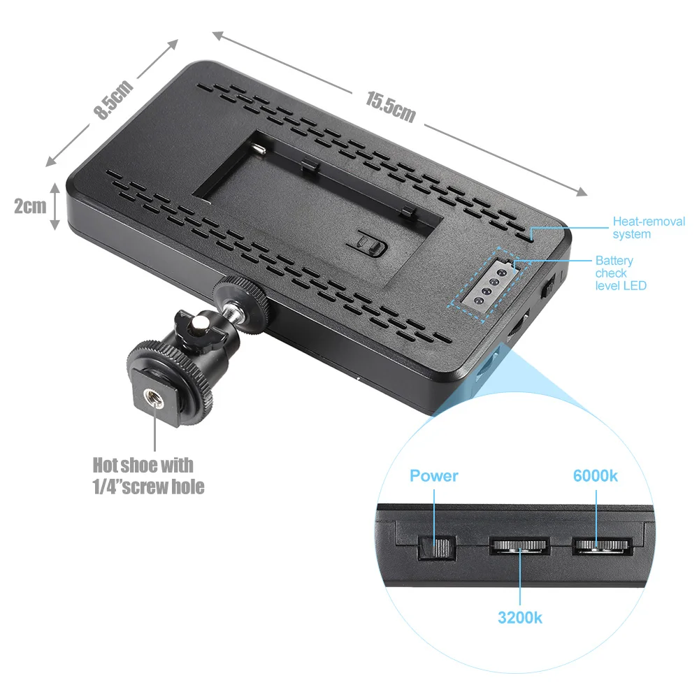 3200 K-6000 K диммируемая подсветка для студии видео фото панель лампа светодиодный светильник ing для Canon Nikon DSLR камеры DV видеокамеры