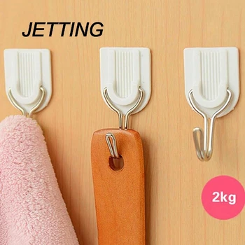 

JETTING 6PCS Mini Flocking Clothes Hanger Home Easy Hook Closet Organizer Sundries Hanger Sticky Robe Hooks Bathroom Hardware