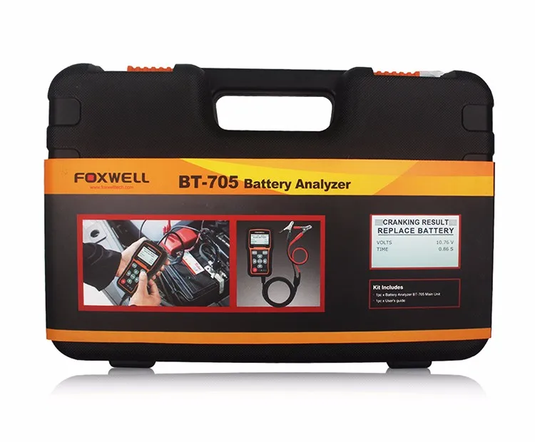 FOXWELL BT705 Авто 12 в 24 В тестер батареи анализатор проверка состояния батареи система запуска зарядки для AGM спиральные гелевые батареи