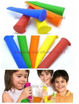 

500pcs/lot 2015 Hot Silicone Popsicle Mold / Ice Pop Molds / Ice Cube Tray / Ice Cream Tubs Tools