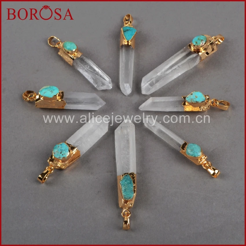 Borosa кластера Aura Druzy Кварцевый Точка и природных 100% синий камень кулон Золото Drusy