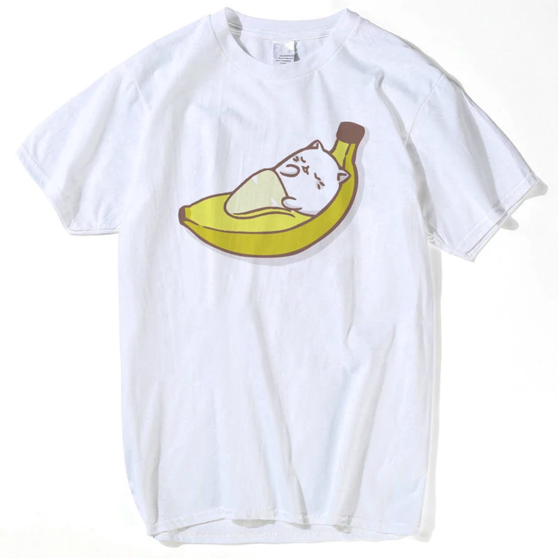 2018 New Japan Anime Bananya cosplay t shirt Bananas Cat lurking in