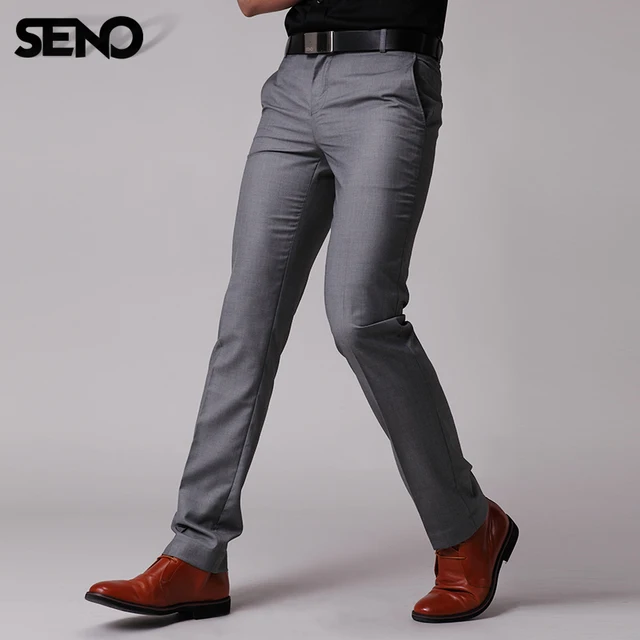 2015 fashion men Slim gray trousers narrow pants business casual ...