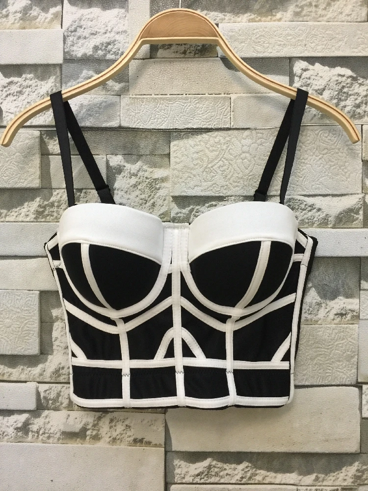 

Fashion Geometric Women's Push Up Bustier Wedding Party Corset Cropped Top Plus Size 4 Colors S-XL