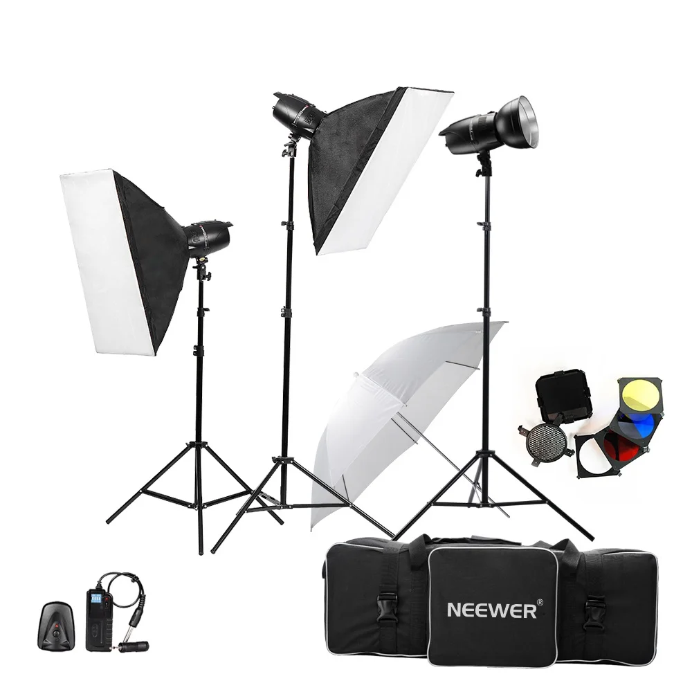 

Neewer 750W (250W x 3) Professional Photography Studio Flash Strobe Light Lighting Kit for Portrait Photography/Studio/Video