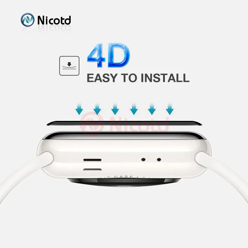 Nicodd 5D/4D изогнутая поверхность 9H пленка из закаленного стекла для Apple watch 42 мм 38 мм Защитная пленка для Apple Series 44 40 мм 1/2/3/4