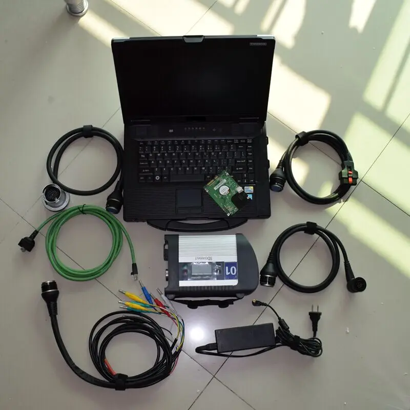 mb star c4 sd connect multiplexer with software 2017.05 hdd 240gb with laptop cf52 wireless full set diagnose for car and truck