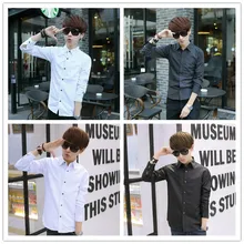 2015 men’s clothing long-sleeve slim shirt lst polka dot casual elegant personalized shirt