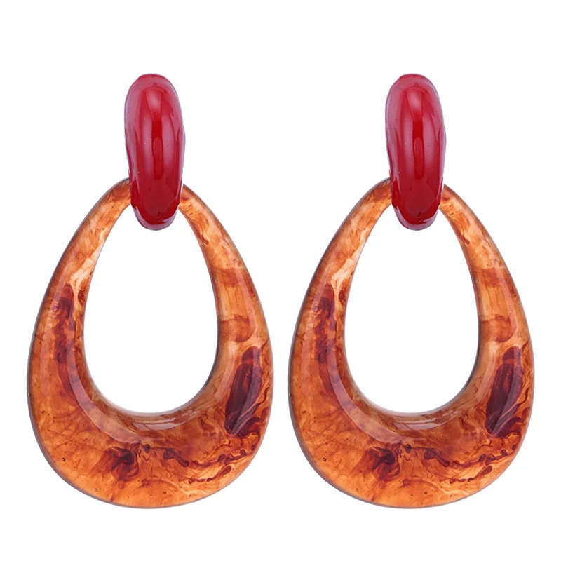 Sehuoran Oorbellen Big Long Water Resin Drop For Women Pendientes Mujer Moda Trendy Dangle Earrings Weddings Jewelry Earrings (5)