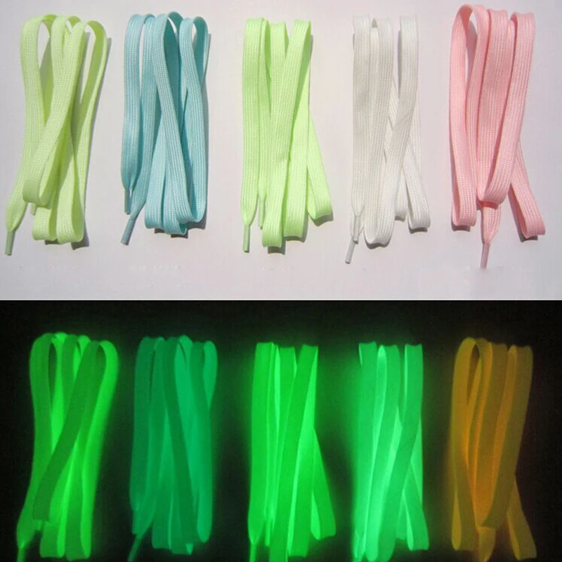 Kids Toys Glow In The Dark Luminous Shoelaces 1pair 120cm Glowing Sport Shoelace Toys for Children Improve Manipulative Ability