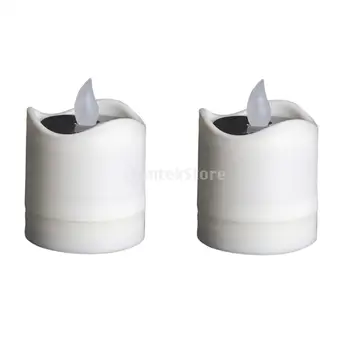 

2x Solar Powered Electric LED Tealight Candle Flickering Flameless Tea Light