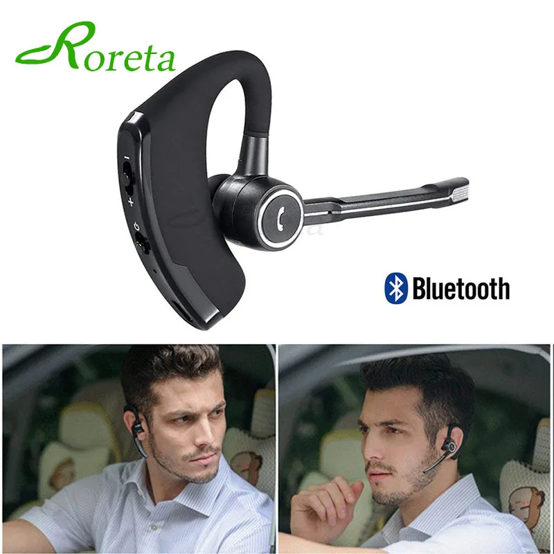 

Roreta Stereo Business Wireless Bluetooth Headset Car Bluetooth Earphones noise cancelling Handsfree with microphone for iPhone