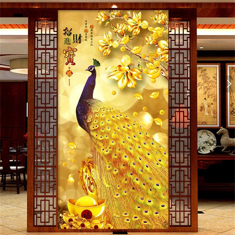 New DIY 5D Diamond Painting Animals Cross Stitch Chinese Wealth Peacock  Diamond Embroidery Sale Diamond Mosaic Needlework Craft