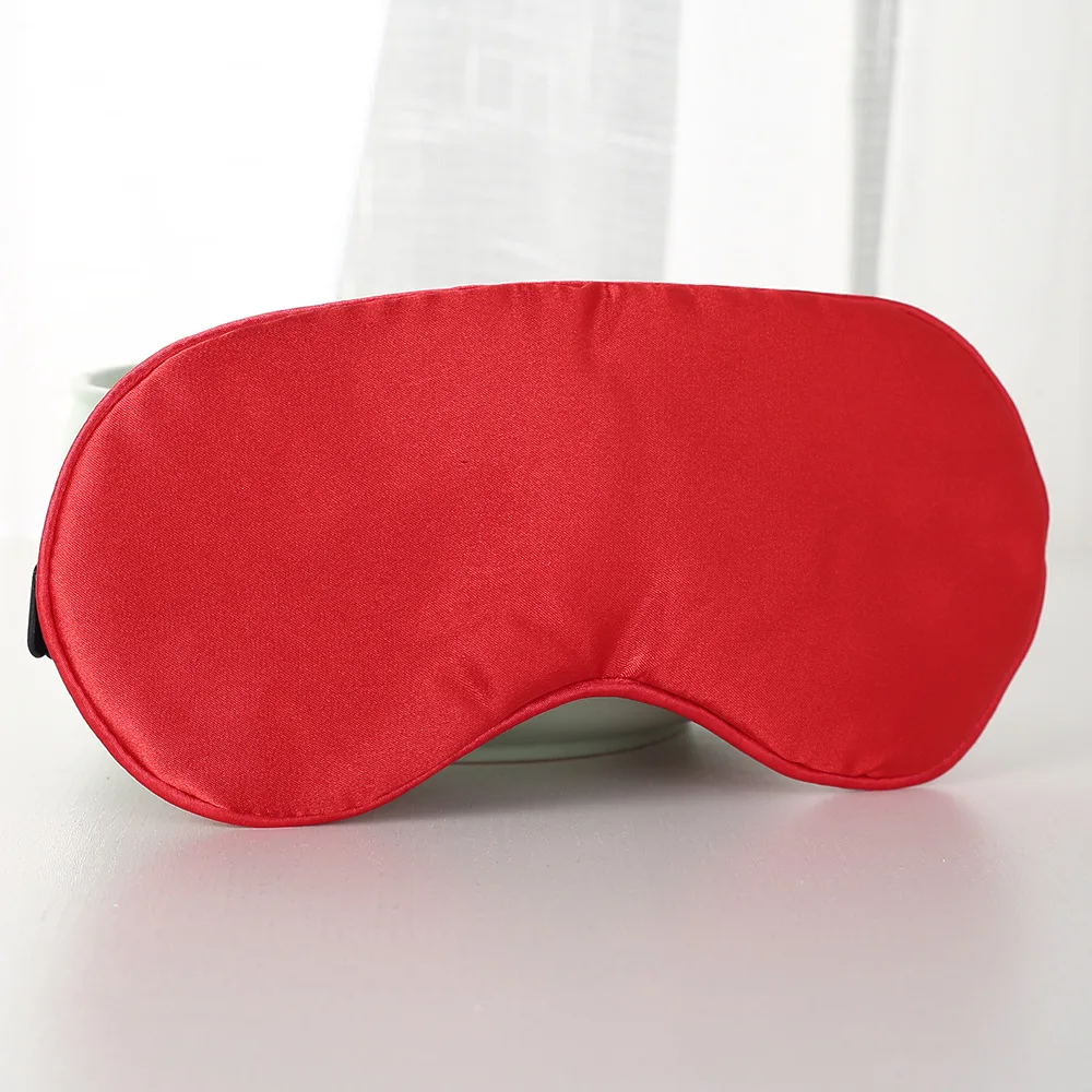 1 шт., маска для сна из чистого шелка, мягкая маска для сна, натуральная маска для сна, маска для век, покрытие для глаз, повязка на глаза, дорожный повязка на глаза - Цвет: Красный