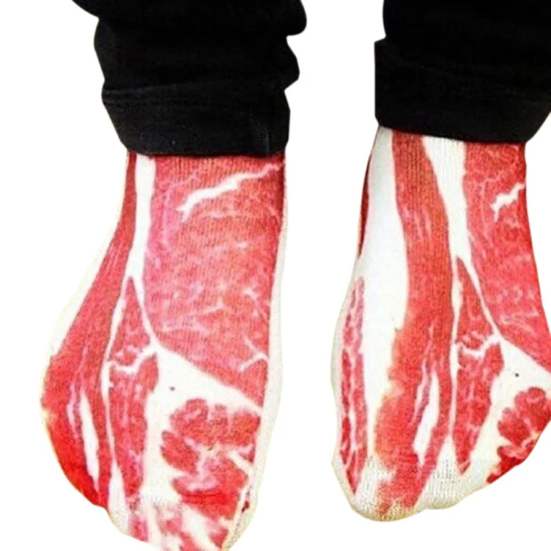 Женские носки 3D мясо носки с расцветкой «Кости» уникальные разнообразные узоры личности удобные кости носки-лодочки для женщин