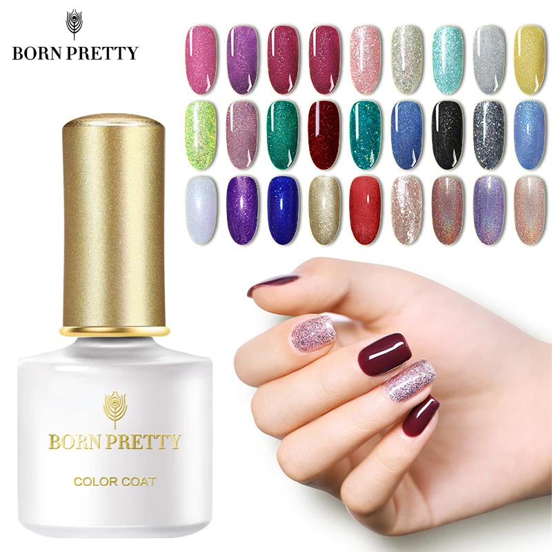  BORN PRETTY Holographics Glitter Nail Gel Polish 6ml Rose Gold Shining Bling Soak Off Nail UV Gel V