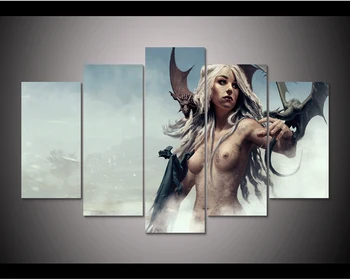 

HD Print 5pcs Game of Thrones Daenerys Targaryen Canvas Art Painting Modern Home Decor Wall Art Picture Painting