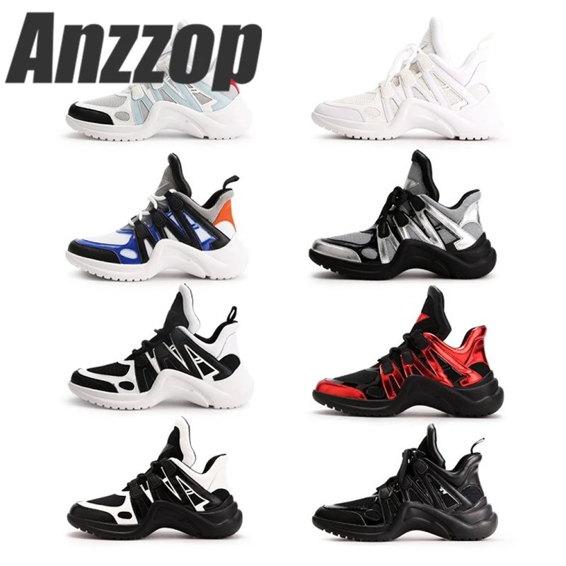 

2019 spring and summer new sports and leisure shoes brand design luxury high-end fashion mesh breathable casual white shoes