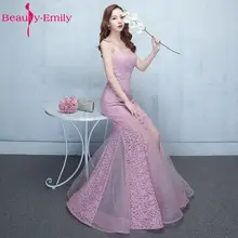 Beauty-Emily Mermaid Peals Sexy Bridesmaid Dresses 2017 O-Neck Wedding Occasion Bridal Party Prom Dresses Vestido de noite