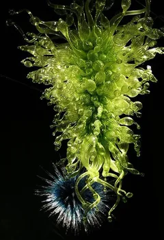Cheap Green Color And Energy Saving Light Source LED Bulbs Modern Hand Blown Murano Glass Chandelier