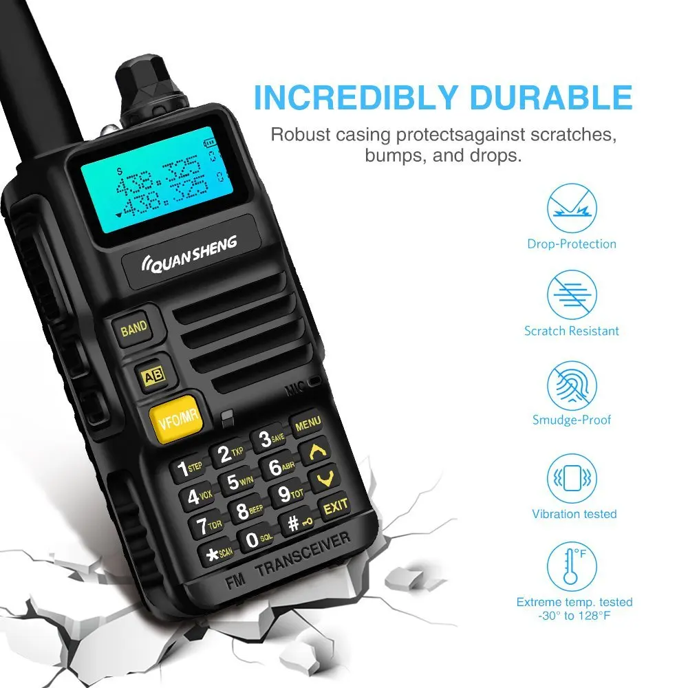 Quansheng UV-R50 портативная рация VHF UHF Двухдиапазонная UVR50 портативная CB двухсторонняя рация UV R50 5 Вт FM трансивер для наружного применения