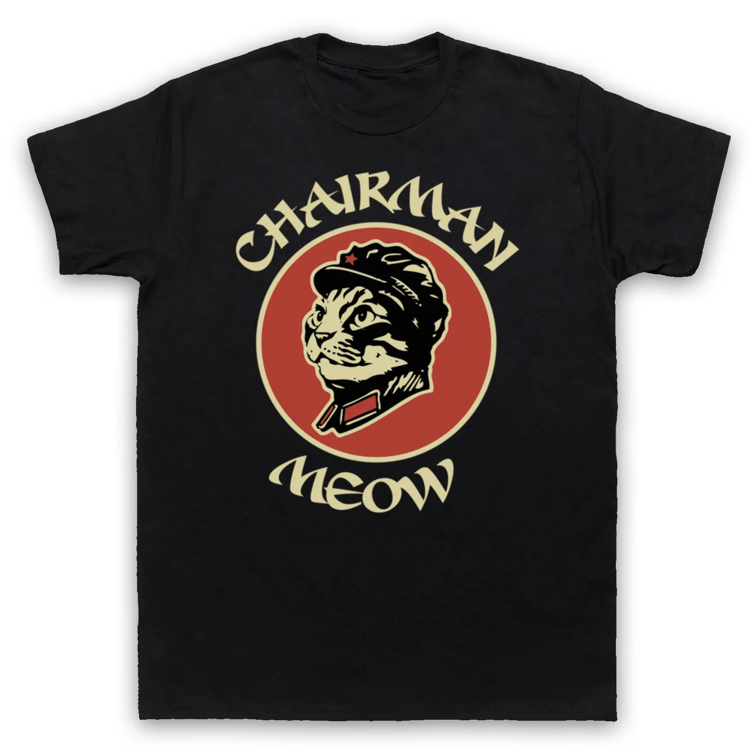 Мужская футболка с принтом CHAIRMAN MEOW CAT забавная комедийная пародийная MAO JOKE PUN хит