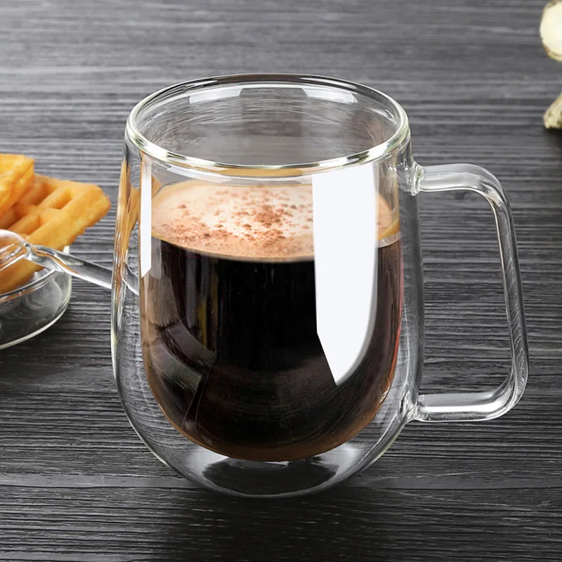 250ml Handmade Healthy Coffee Cups and Mugs Double Wall Glass Coffee Cups Heat Resistant Glass Cups