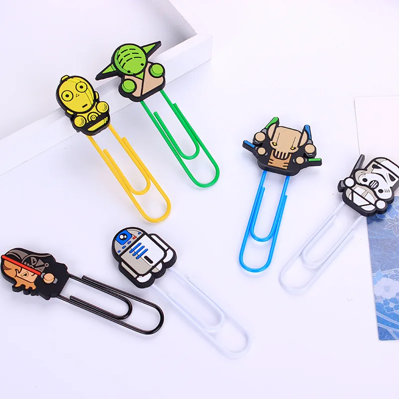 6 pcs/set Star Wars Paper Clip 9*3cm big colorful bookmark school