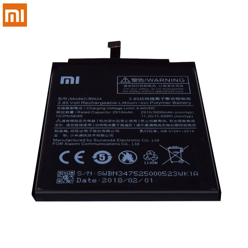 BN34 BN30 BM47 BM22 BM36 Батарея для спортивной камеры Xiao mi Red mi 5A 4A 3 3S 4X mi 5 5S mi 5 mi 5S сменная батарея литий-полимерные батареи